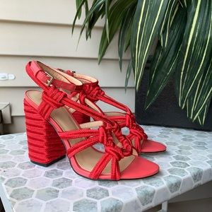 CABI TEXTURED RED SANDALS